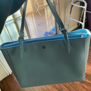 Preowned used Tory Burch blue tote